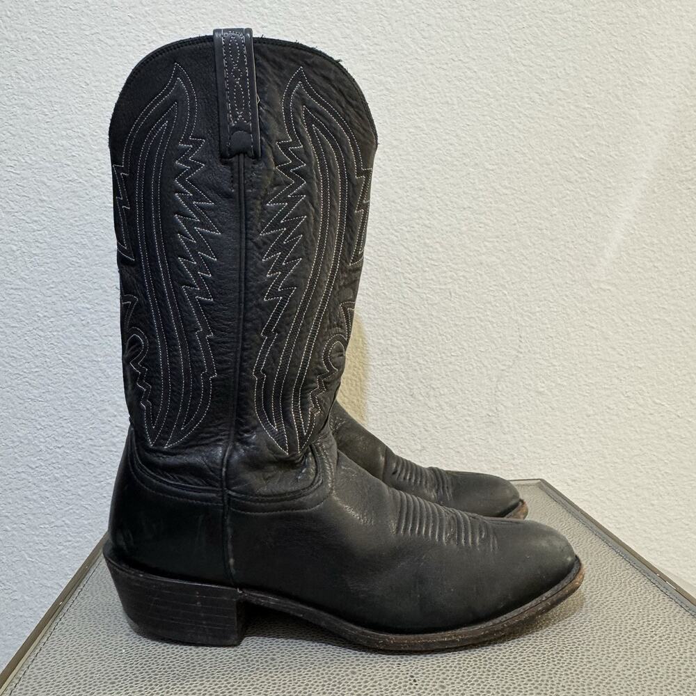 LUCCHESE 1883 Men’s Leather Black Cowboy Boots Sz 9 D